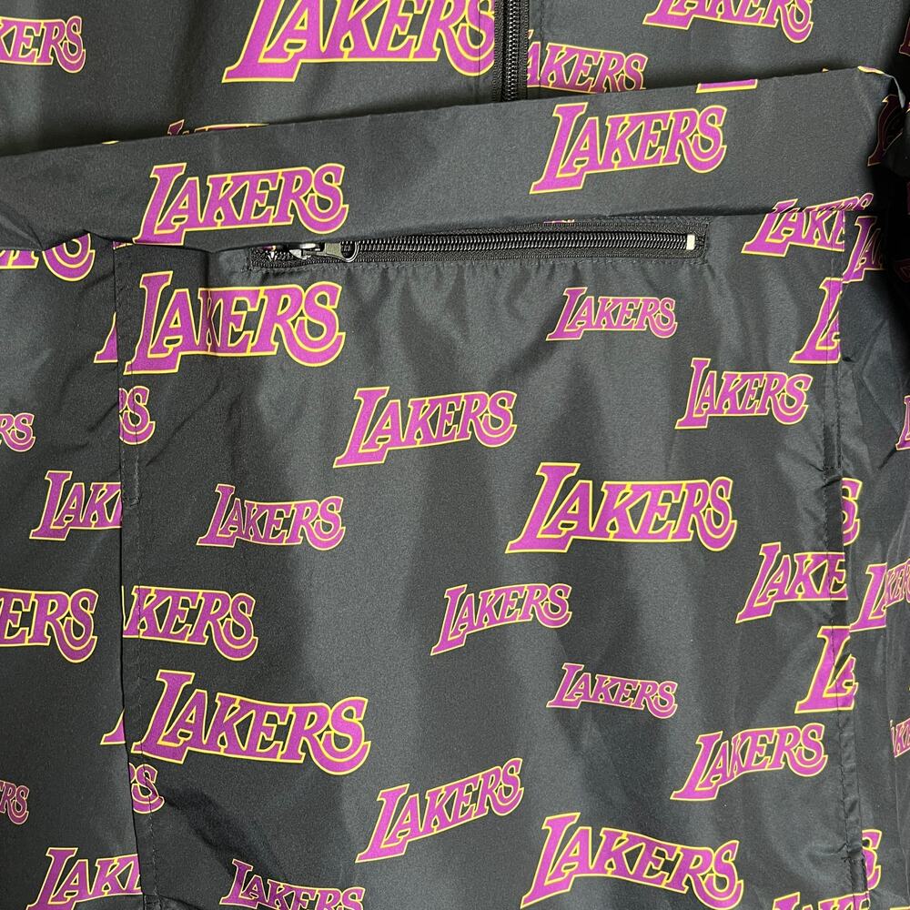 Fanatics Los Angeles Lakers All-Over Print Half Zip Hoodie Anorak Jacket XLT NWT - Picture 4 of 9